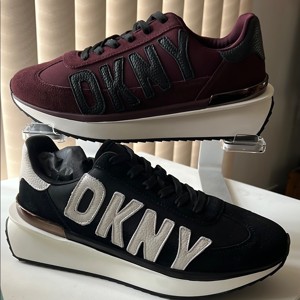 DKNY Bordeaux and Black Sneakers